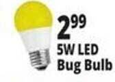 Ocean State Job Lot 5w led bug bulb offer