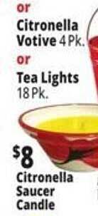 Ocean State Job Lot Citronella saucer candle offer