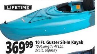 Ocean State Job Lot Lifetime 10 ft guster sit-in kayak offer
