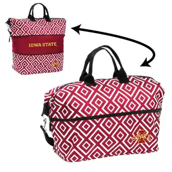 Logo brands iowa state quatrefoil expandable tote