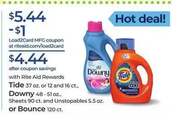Tide downy sheets and unstopables or bounce