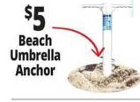 Ocean State Job Lot Beach umbrella anchor offer