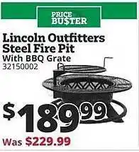 Rural King Lincoln outfitters steel fire pit with bbq grate offer
