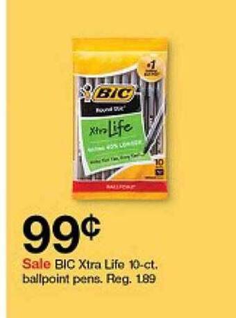 Target Bic xtra life 10-ct ballpoint pens offer