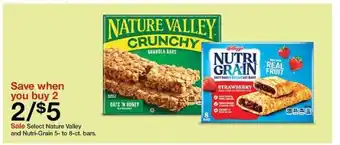 Target Select nature valley and nutri-grain 5- to 8-ct. bars offer
