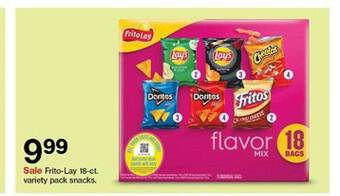 Target Frito-lay 18-ct variety pack snacks offer