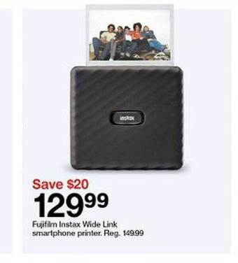Target Fujifilm instax wide link smartphone printer offer