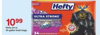 Target Hefty 34-ct 30-gallon trash bags offer