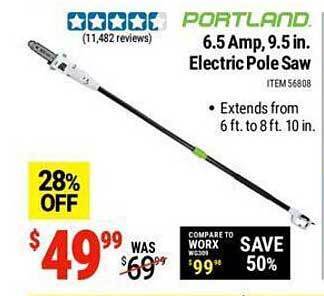 Harbor Freight Tools Portland 6.5 amp 9.5 in electric pole saw offer