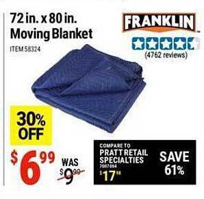 Harbor Freight Tools 72 in x 80 in moving blanket offer
