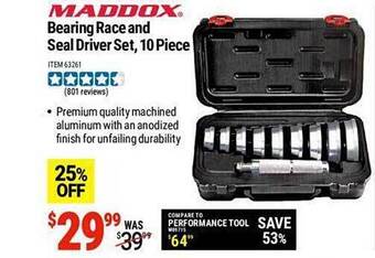 Harbor Freight Tools Maddox bearing race and seal driver set 10 piece offer