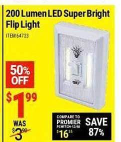 Harbor Freight Tools 200 lumen led super bright flip light offer