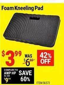 Harbor Freight Tools Foam kneeling pad offer