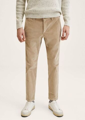 Mango Tapered cropped corduroy pants offer