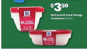 Family Dollar Mccormick food storage containers offer