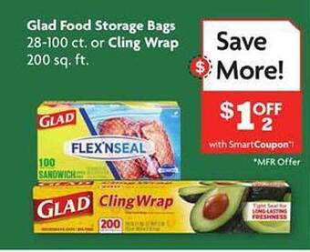 Family Dollar Glad food storage bags or cling wrap offer