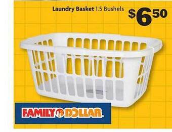 Family Dollar Laundry basket 1.5 bushels offer