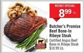 Price Chopper Butcher's promise beef bone-in ribeye steak offer