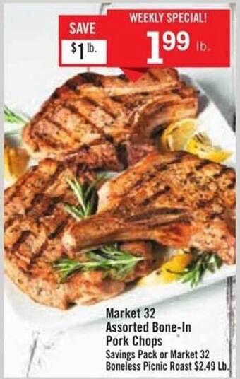 Price Chopper Market 32 assorted bone-in pork chops offer