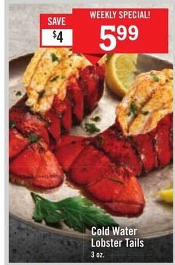 Price Chopper Cold water lobster tails offer