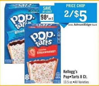 Price Chopper Kellogg's pop tarts 8 ct offer