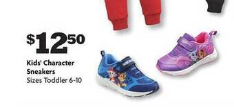 Family Dollar Kids' character sneakers offer