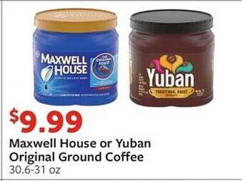 Fareway Maxwell house or yuban original ground coffee offer