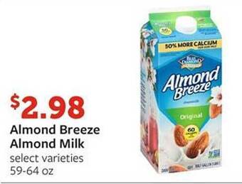 Fareway Almond breeze almond milk offer