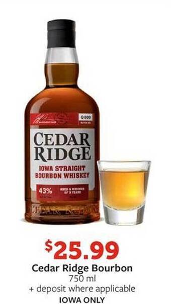 Fareway Cedar ridge bourbon offer