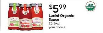 Publix Lucini organic sauce offer