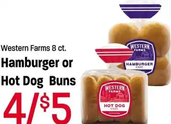Ridley's Family Markets Western Farms 8 ct. Hamburger or Hot Dog Buns offer