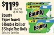 Pioneer Supermarkets Bounty Paper Towels offer