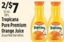 Pioneer Supermarkets Tropicana Pure Premium Orange Juice offer