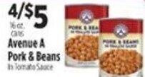Pioneer Supermarkets Avenue A Pork & Beans offer