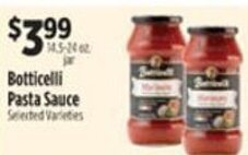 Pioneer Supermarkets Botticelli Pasta Sauce offer