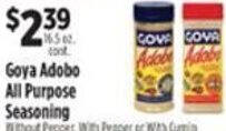 Pioneer Supermarkets Goya Adobo All Purpose Seasoning offer