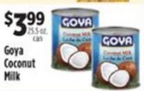 Pioneer Supermarkets Goya Coconut Milk offer