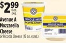 Pioneer Supermarkets Avenue A Mozzarella Cheese offer