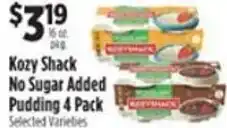 Pioneer Supermarkets Kozy Shack No Sugar Added Pudding 4 Pack offer