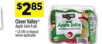 Dollar General Clover valley apple juice offer
