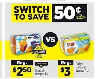 Dollar General Mandarin oranges clover valley or dole offer