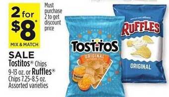 Dollar General Tostitos chips or ruffles offer