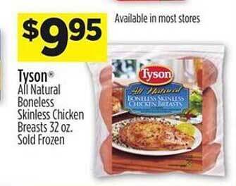 Dollar General Tyson all natural boneless skinless chicken breasts offer