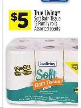 Dollar General True living soft bath tissue offer