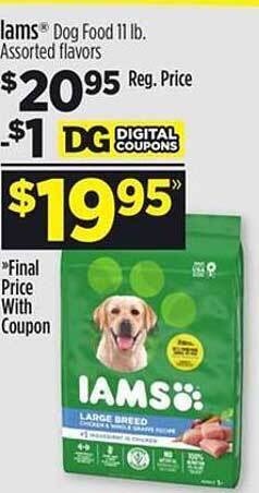 Dollar General Iams dog food offer