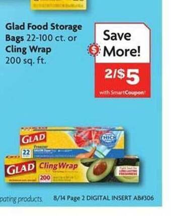 Family Dollar Glad food storage bags or cling wrap offer