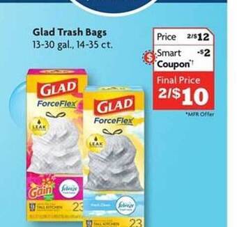 Family Dollar Glad trash bags offer