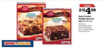 Family Dollar Betty crocker delights brownie mix offer