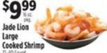 Pioneer Supermarkets Jade Lion Large Cooked Shrimp offer