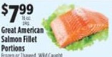 Pioneer Supermarkets Great American Salmon Fillet Portions offer
